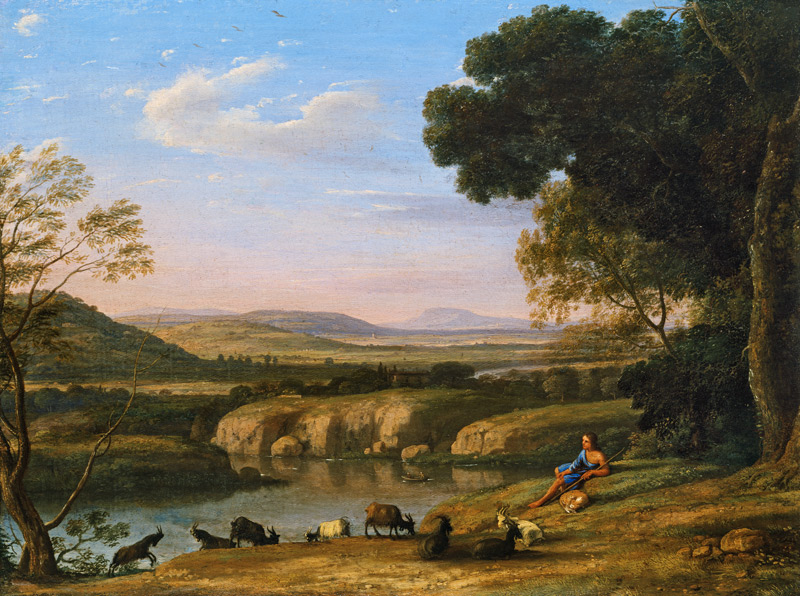 Flusslandschaft mit Ziegenhirt de Claude Lorrain
