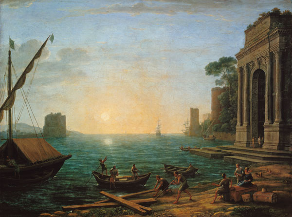 Seaport for the rising of the sun de Claude Lorrain