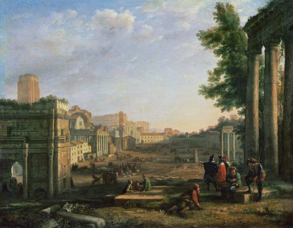 View of the Campo Vaccino, Rome de Claude Lorrain
