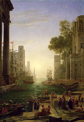 Embarkation of St. Paula Romana at Ostia, 1637-39 (oil on canvas) de Claude Lorrain