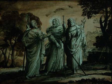 Journey to Emmaus (black chalk & gouache on paper) de Claude Lorrain