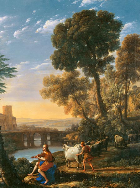 Landscape with Apollo guarding the herds of Admetus de Claude Lorrain