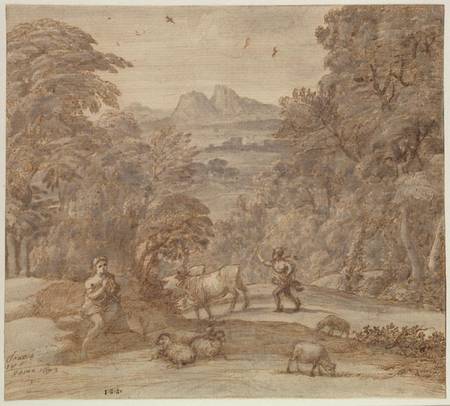Landscape with Mercury and Apollo as a Shepherd de Claude Lorrain