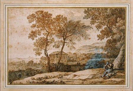 Landscape with a shepherd and his dog de Claude Lorrain