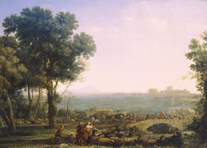 Die Schlacht zwischen Maxentius und Consta auf der Brücke de Claude Lorrain