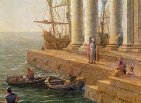Harbour scene, detail from ''Departure of Ulysses from the land of the Feaci''