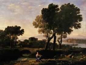 Landscape with Apollo guarding the Cattle of Admetus and Mercury stealing them