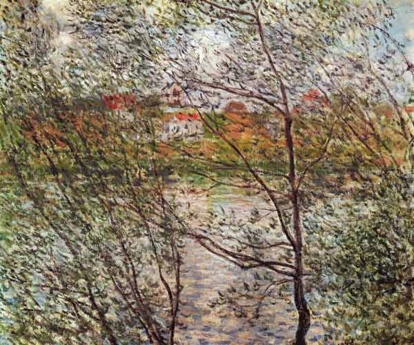 Look through spring branches de Claude Monet