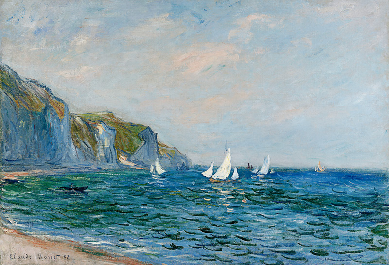 Cliffs And Sailboats At Pourville de Claude Monet