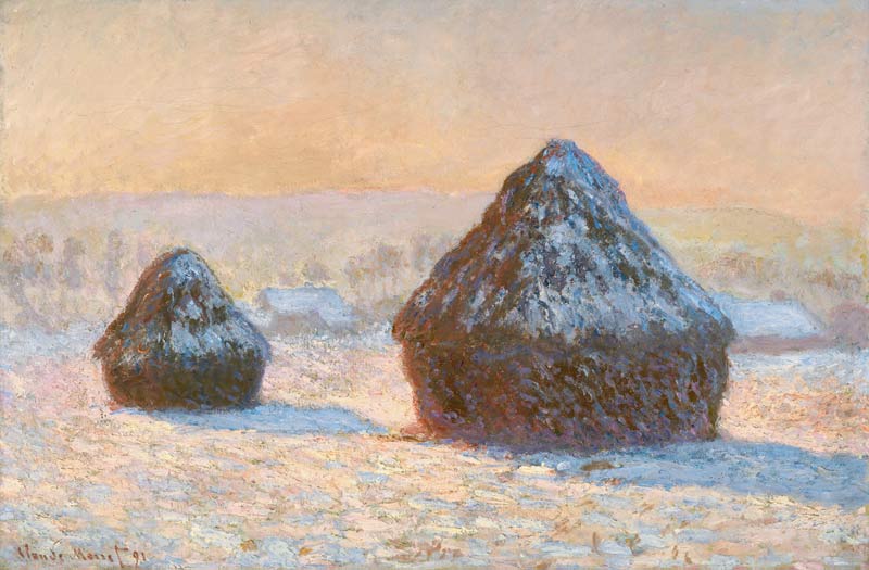 Wheatstacks, Snow Effect, Morning de Claude Monet