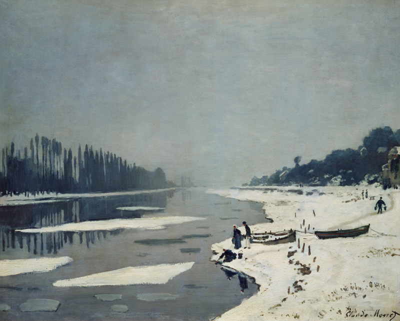 Ice on the Seine at Bougival de Claude Monet