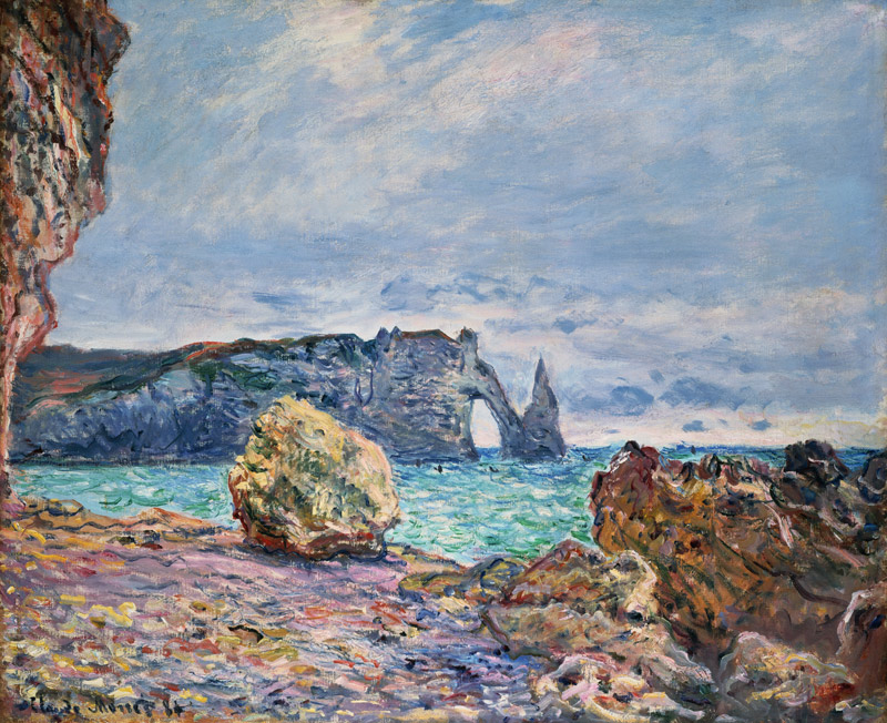 Estretat, Playa y acantilado de Aval de Claude Monet