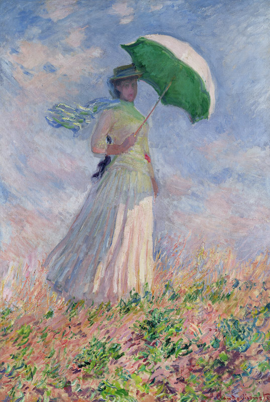 Mujer con sombrilla (Susanne Hoschedé) de Claude Monet