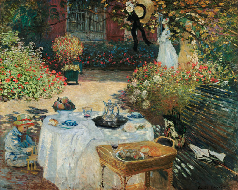 El almuerzo (en el jardín de Claude Monet en Argenteuil) de Claude Monet