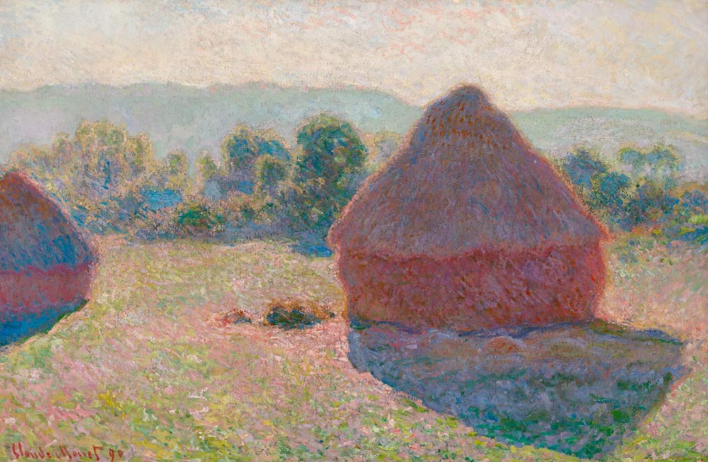 Haystacks, midday de Claude Monet