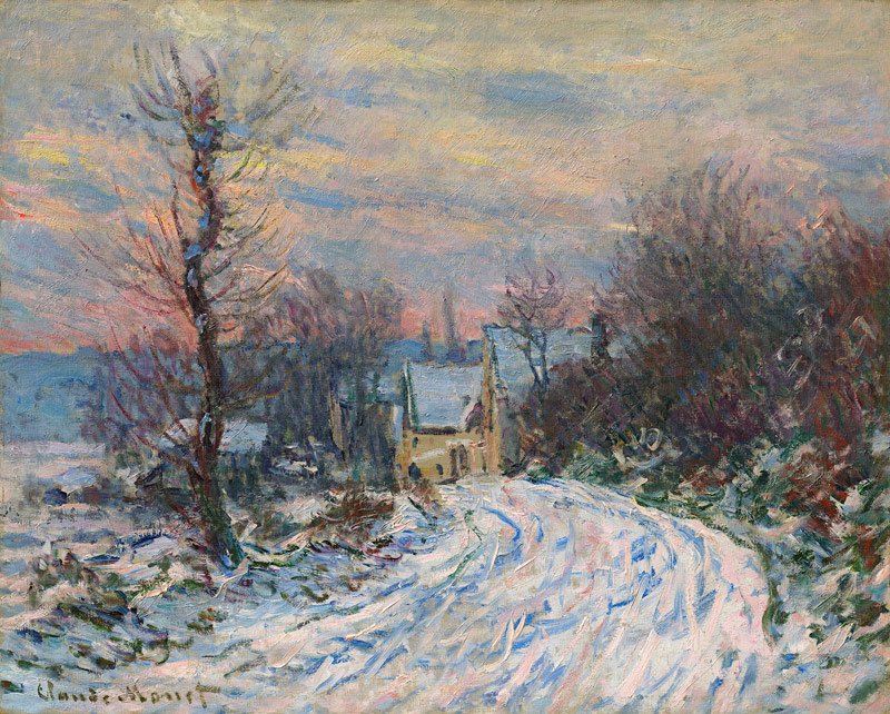 Ortseingang von Giverny im Winter de Claude Monet