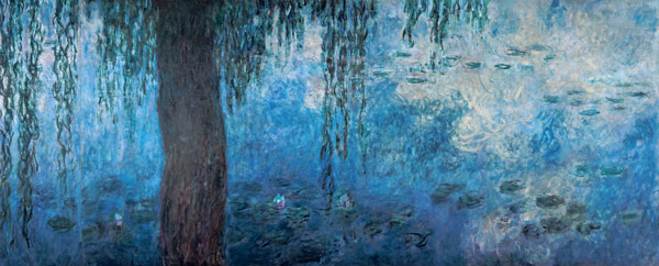 Rechtes Drittel des Seerosenbildes im Musée d`Orangerie, Südwand de Claude Monet