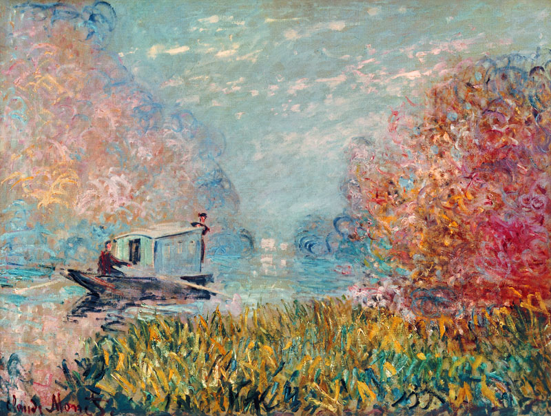 The Boat Studio on the Seine de Claude Monet