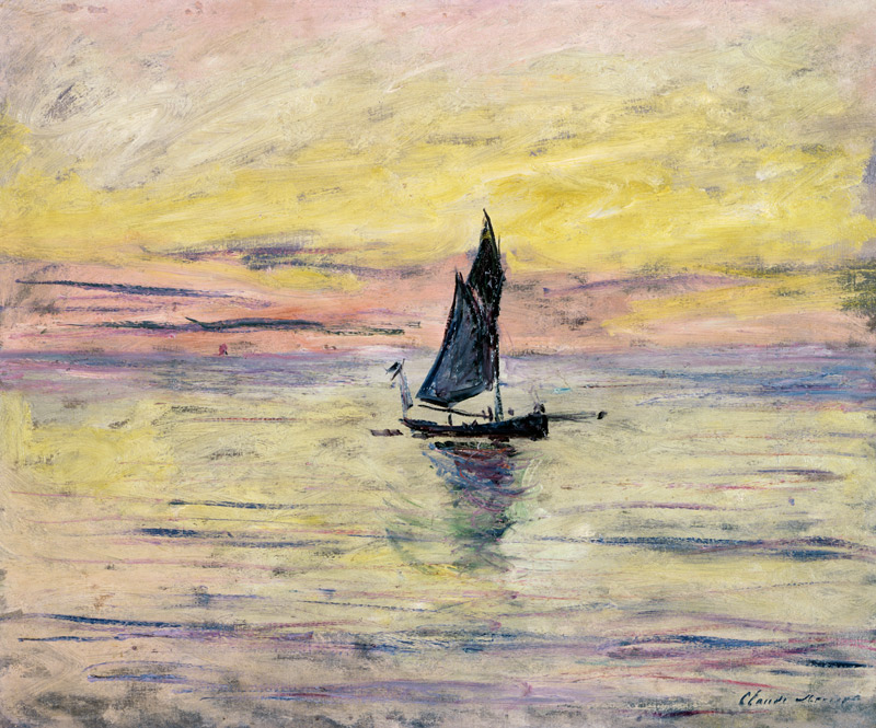 The Sailing Boat, Evening Effect de Claude Monet