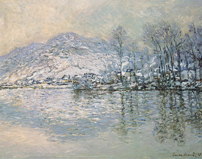 The Seine at Port Villez in Winter de Claude Monet