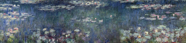 Waterlilies: Green Reflections, 1914-18 (left and right section) de Claude Monet