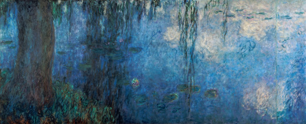 Waterlilies: Morning with Weeping Willows, detail of the left section de Claude Monet