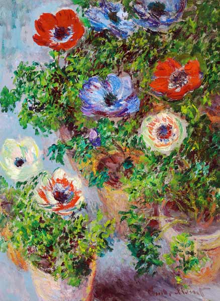 Anemonen in einer Vase de Claude Monet