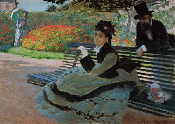 On the park bench. de Claude Monet