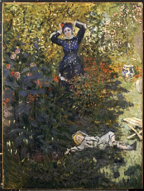 Camille and Jean Monet in the garden de Claude Monet