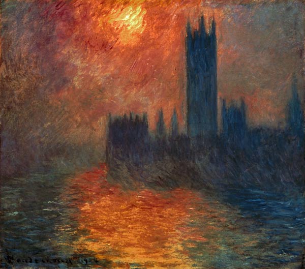 Parliament At Sunset de Claude Monet