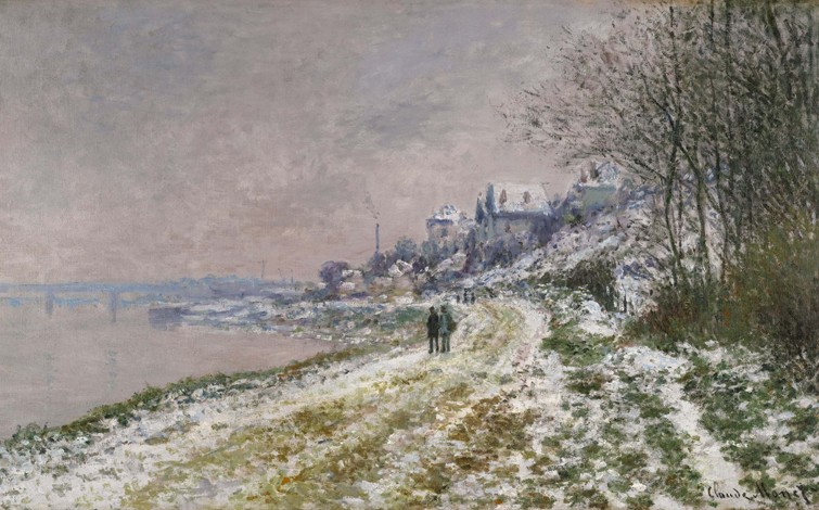 The Path Toward Epinay, Snow Effect de Claude Monet