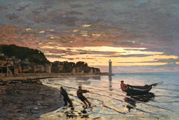 Einholen eines Bootes, Honfleur de Claude Monet