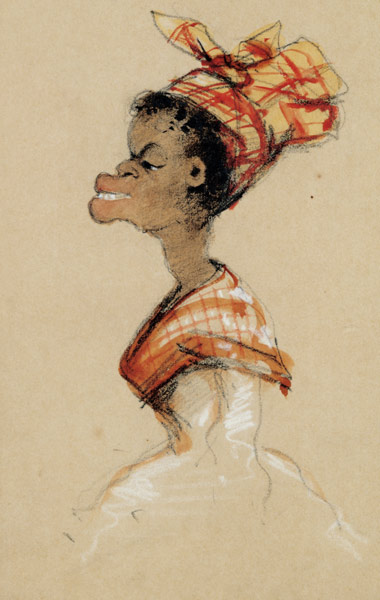 Coloured woman with Madras (caricature) de Claude Monet