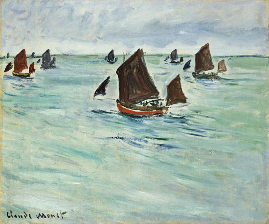 Fishing Boats at Pourville de Claude Monet