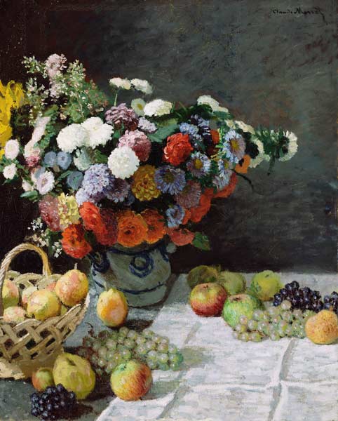 Still Life with Flowers and Fruit de Claude Monet