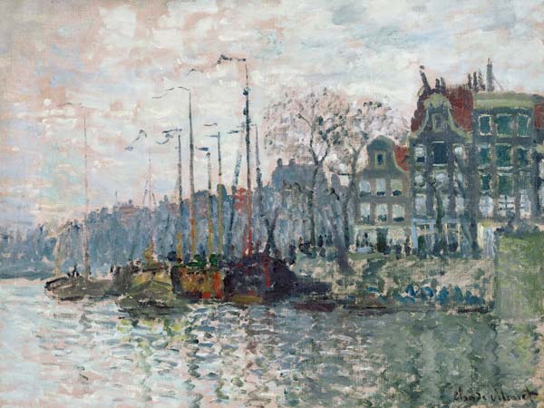 View of the Prins Hendrikkade and the Kromme Waal in Amsterdam de Claude Monet