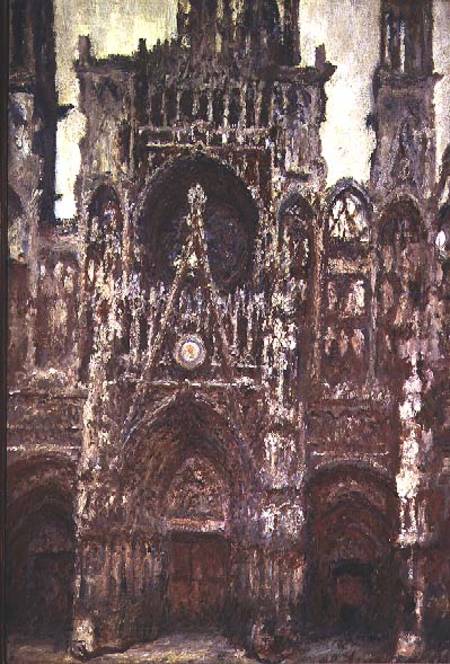Rouen Cathedral, evening, harmony in brown de Claude Monet