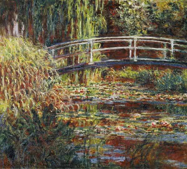 Waterlily pond and Japanese bridge (harmony in pin de Claude Monet