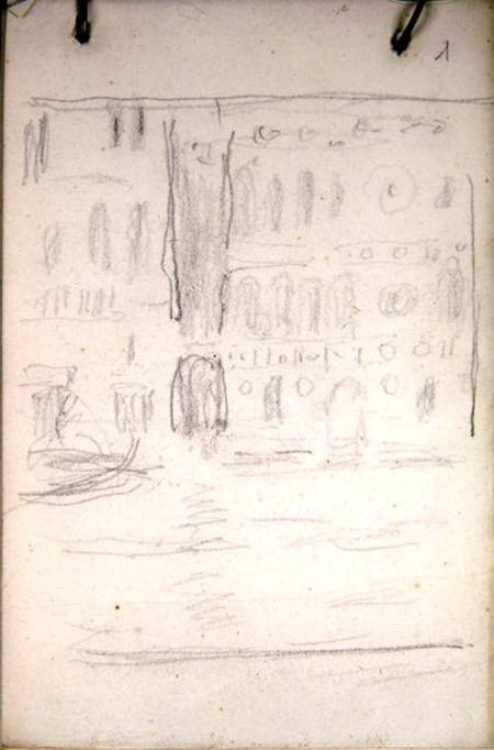 Sketch of Palazzo Dario de Claude Monet