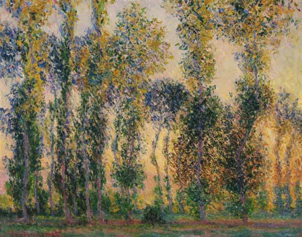 Poplars at Giverny, Sunrise de Claude Monet