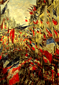Strasse im Flaggenschmuck de Claude Monet