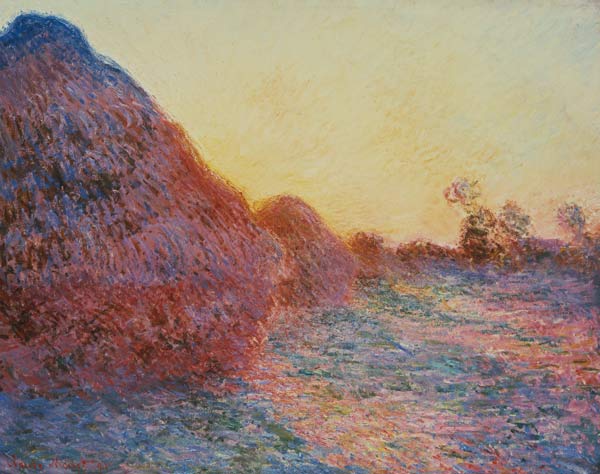 Straw barn in the sunlight. de Claude Monet