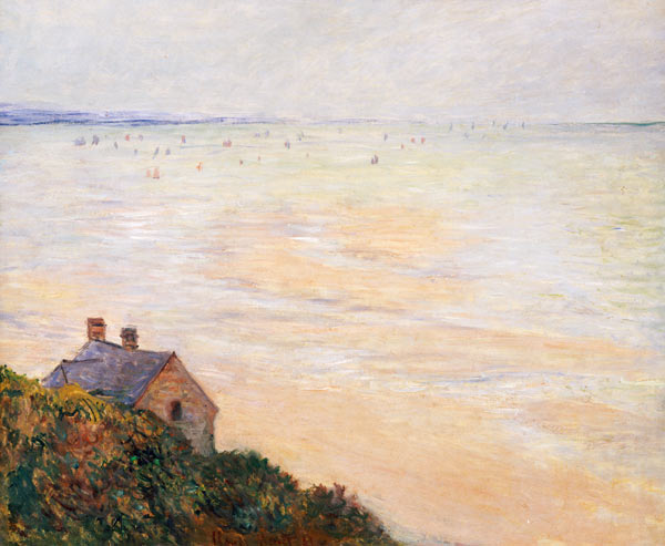 The Hut at Trouville, Low Tide de Claude Monet