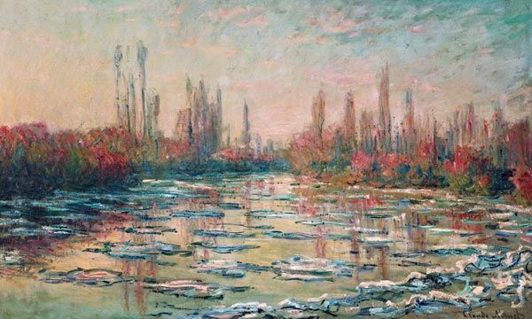 The Thaw on the Seine, near Vetheuil de Claude Monet