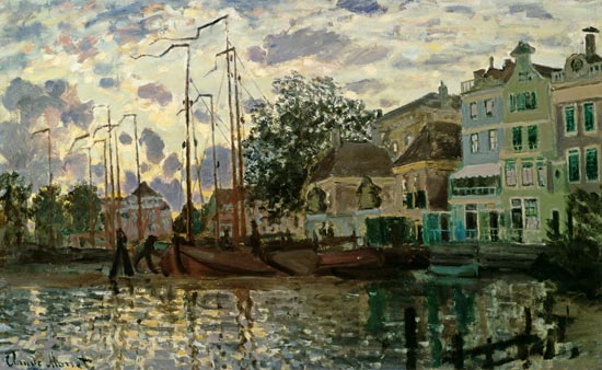 The Dam at Zaandam, Evening de Claude Monet