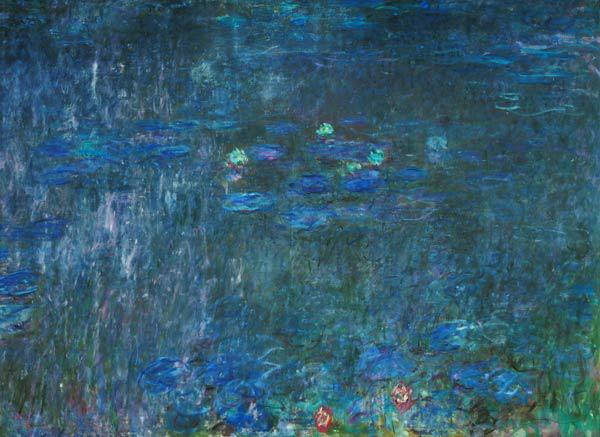 Waterlilies: Reflections of Trees, detail from the right hand side