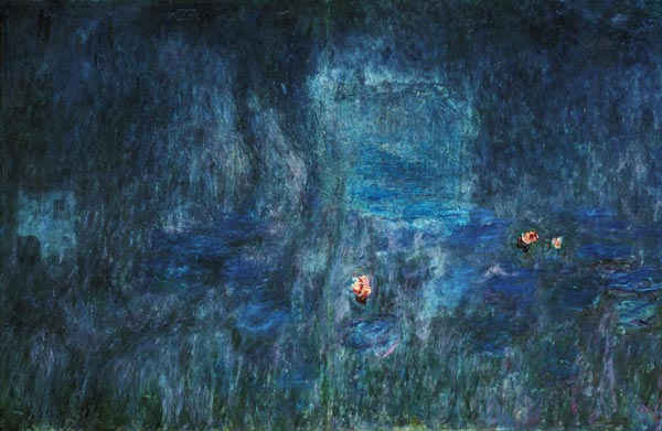 Waterlilies: Reflections of Trees, detail from the left hand side de Claude Monet