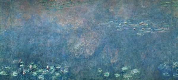 Waterlilies: Two Weeping Willows, centre left section de Claude Monet