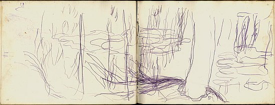 Weeping willow (purple pencil on paper) de Claude Monet