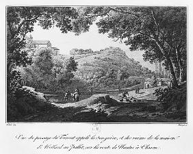 View of the torrent known as La Sanguese and the ruins of the house of Abelard at the Pallet, on the